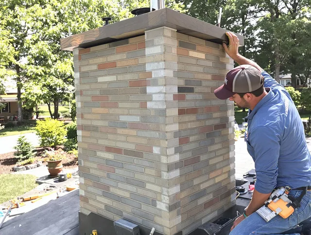 Weston Chimney Sweep completing a modern chimney remodel in Weston, MA