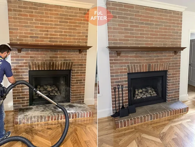 Weston Chimney Sweep carefully sanitizing a fireplace in Weston, MA