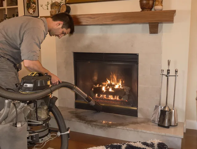 Routine fireplace upkeep by Weston Chimney Sweep in Weston, MA